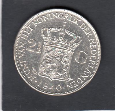 Beschrijving: 2 1/2 Gulden WILHELMINA  